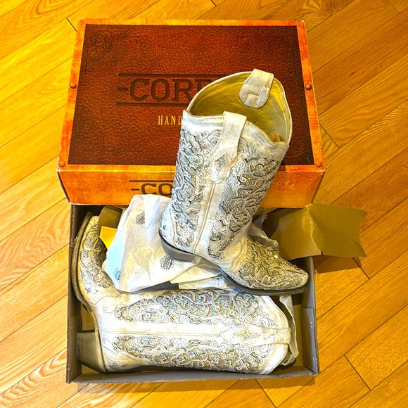 Corral White Sparkle Cowboy Boots - Picture 3 of 7